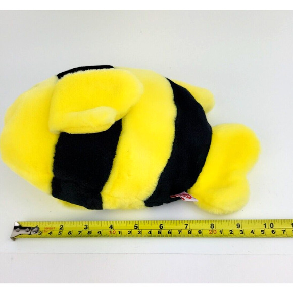 1998 VINTAGE TY Beanie Buddy Bubbles Fish 11” Yellow Plush Stuffed Animal Toy - Picture 10 of 12